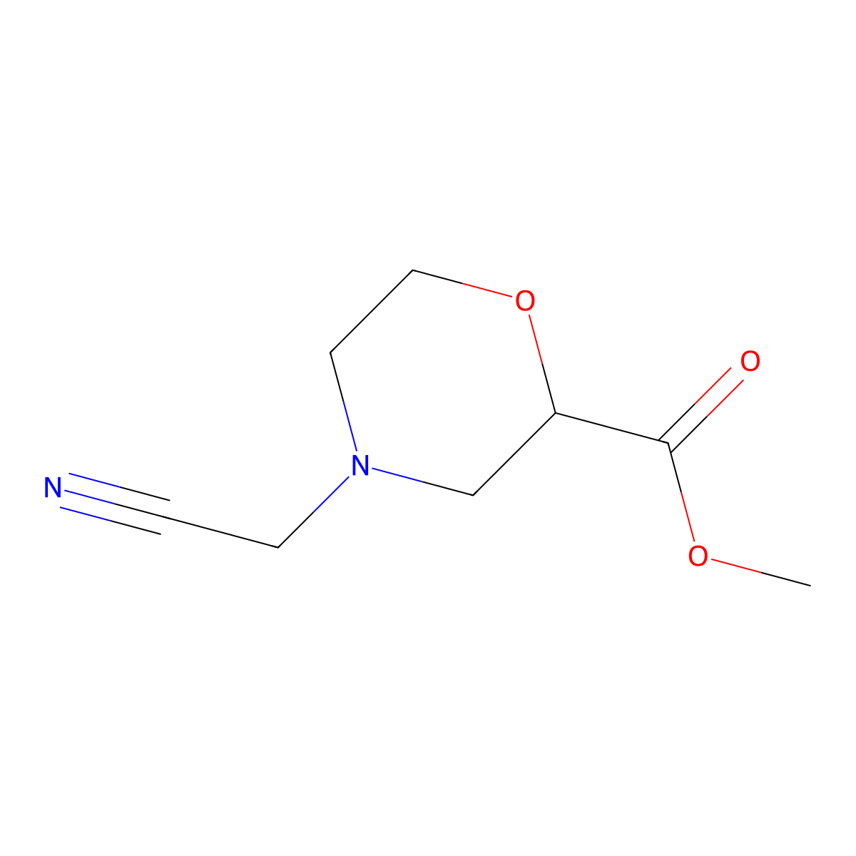Methyl 4-(cyanomethyl)morpholine-2-carboxylate molecular structure, CAS 1311318-34-9