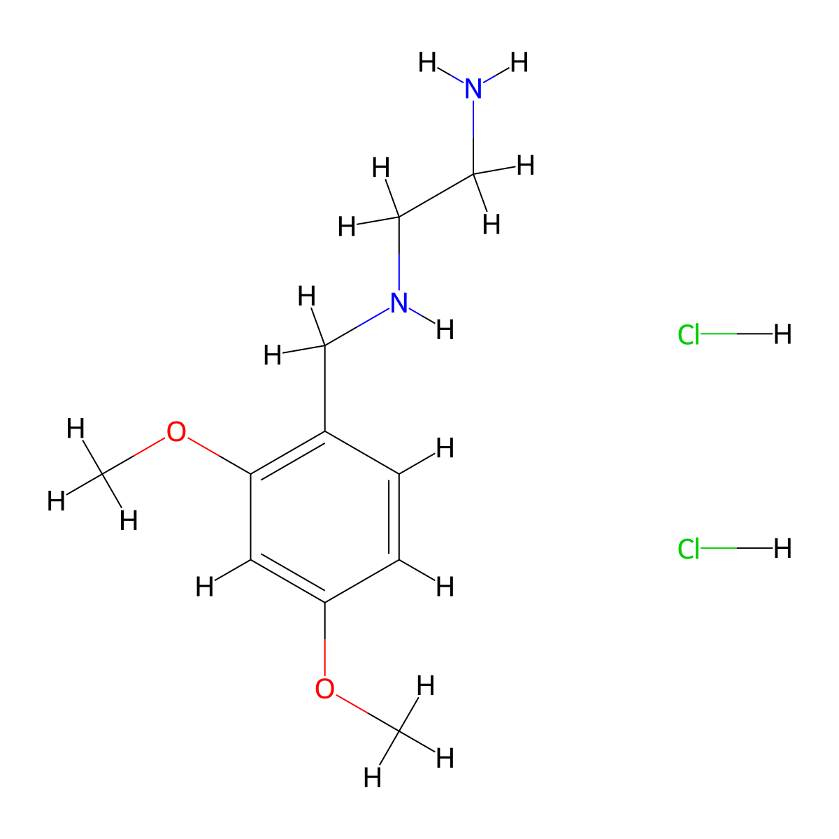 (2-Aminoethyl)[(2,4-dimethoxyphenyl)methyl]amine dihydrochloride molecular structure, CAS 1311318-39-4