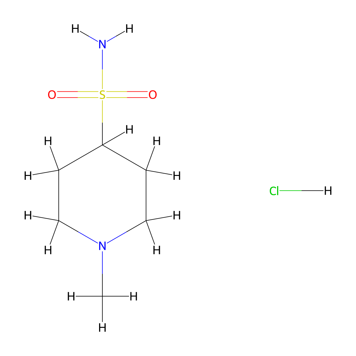 1-Methylpiperidine-4-sulfonamide hydrochloride molecular structure, CAS 1311318-40-7