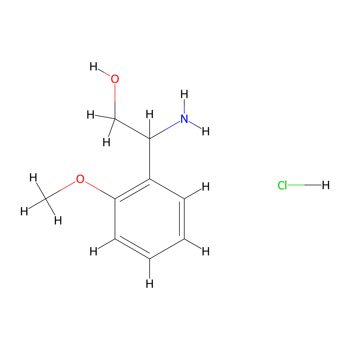 2-Amino-2-(2-methoxyphenyl)ethan-1-ol hydrochloride molecular structure, CAS 1311318-42-9