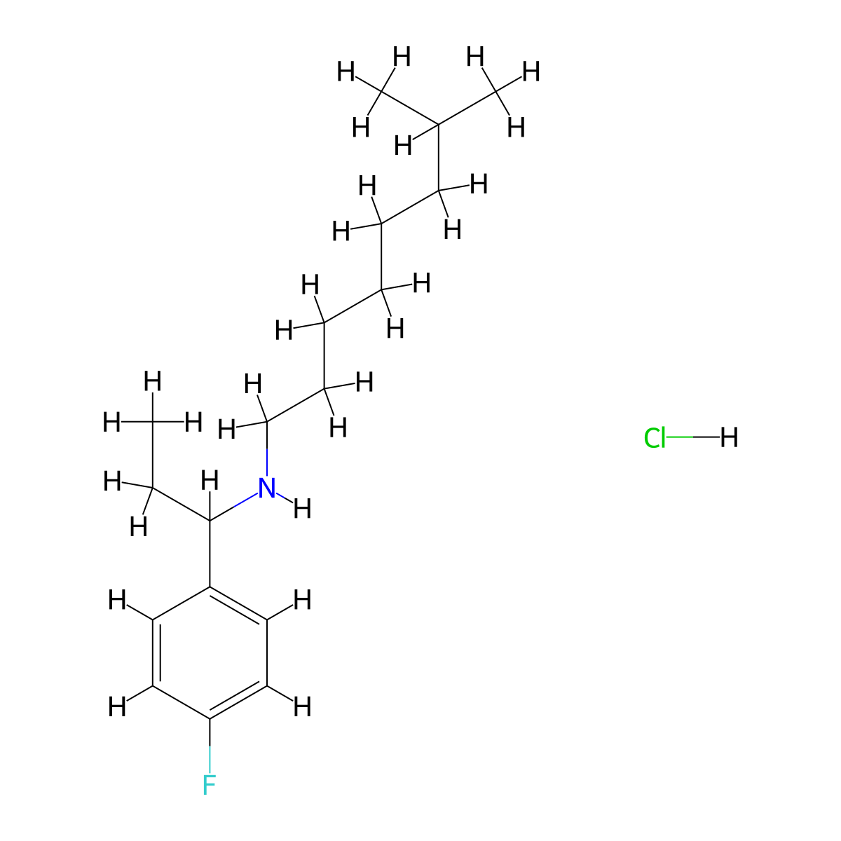 [1-(4-Fluorophenyl)propyl](7-methyloctyl)amine hydrochloride molecular structure, CAS 1311318-45-2