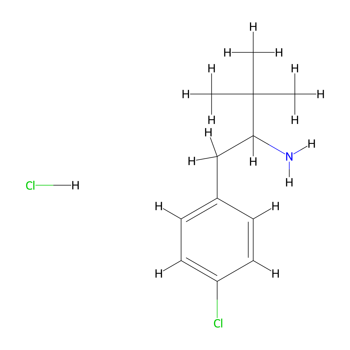 1-(4-Chlorophenyl)-3,3-dimethylbutan-2-amine hydrochloride molecular structure, CAS 1311318-46-3