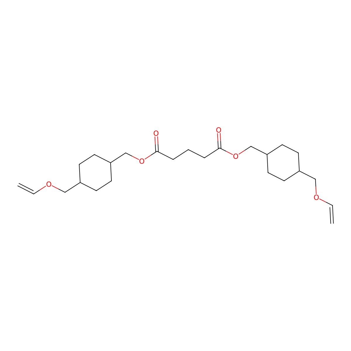 Bis[4-(vinyloxymethyl)cyclohexylmethyl] glutarate molecular structure, CAS 131132-77-9