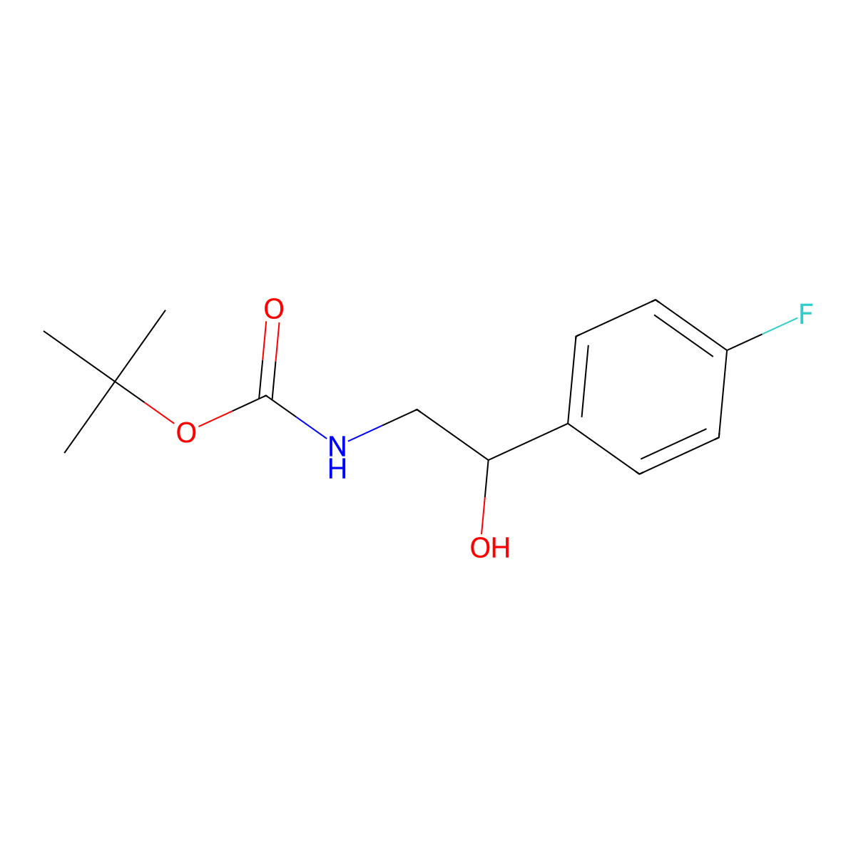 tert-butyl N-[(2S)-2-(4-fluorophenyl)-2-hydroxyethyl]carbamate molecular structure, CAS 1311320-16-7