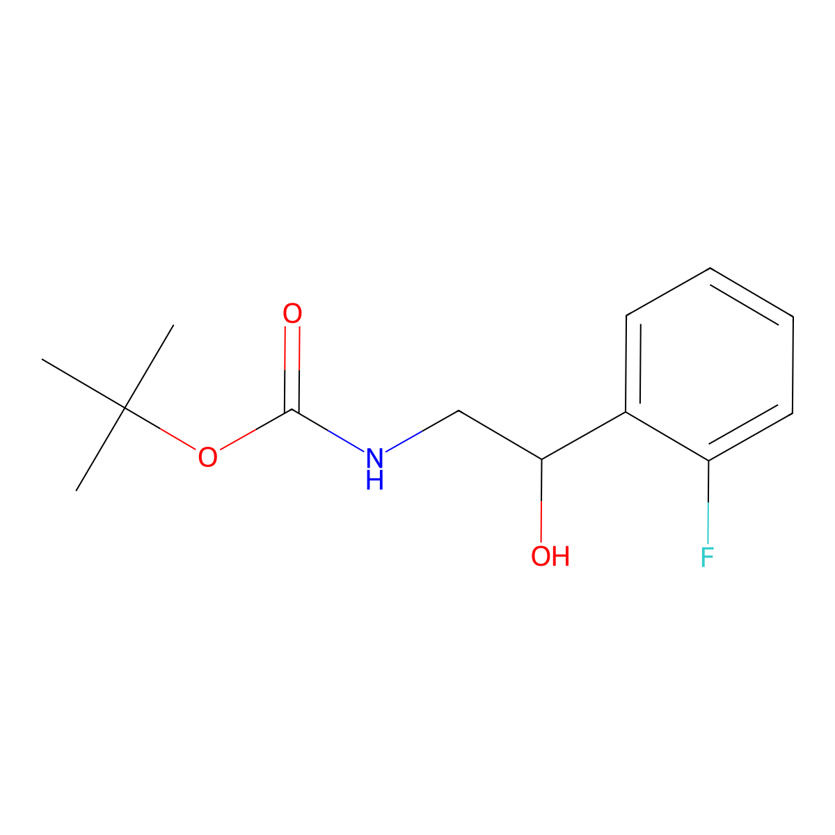 tert-butyl N-((2S)-2-(2-fluorophenyl)-2-hydroxyethyl)carbamate molecular structure, CAS 1311320-25-8