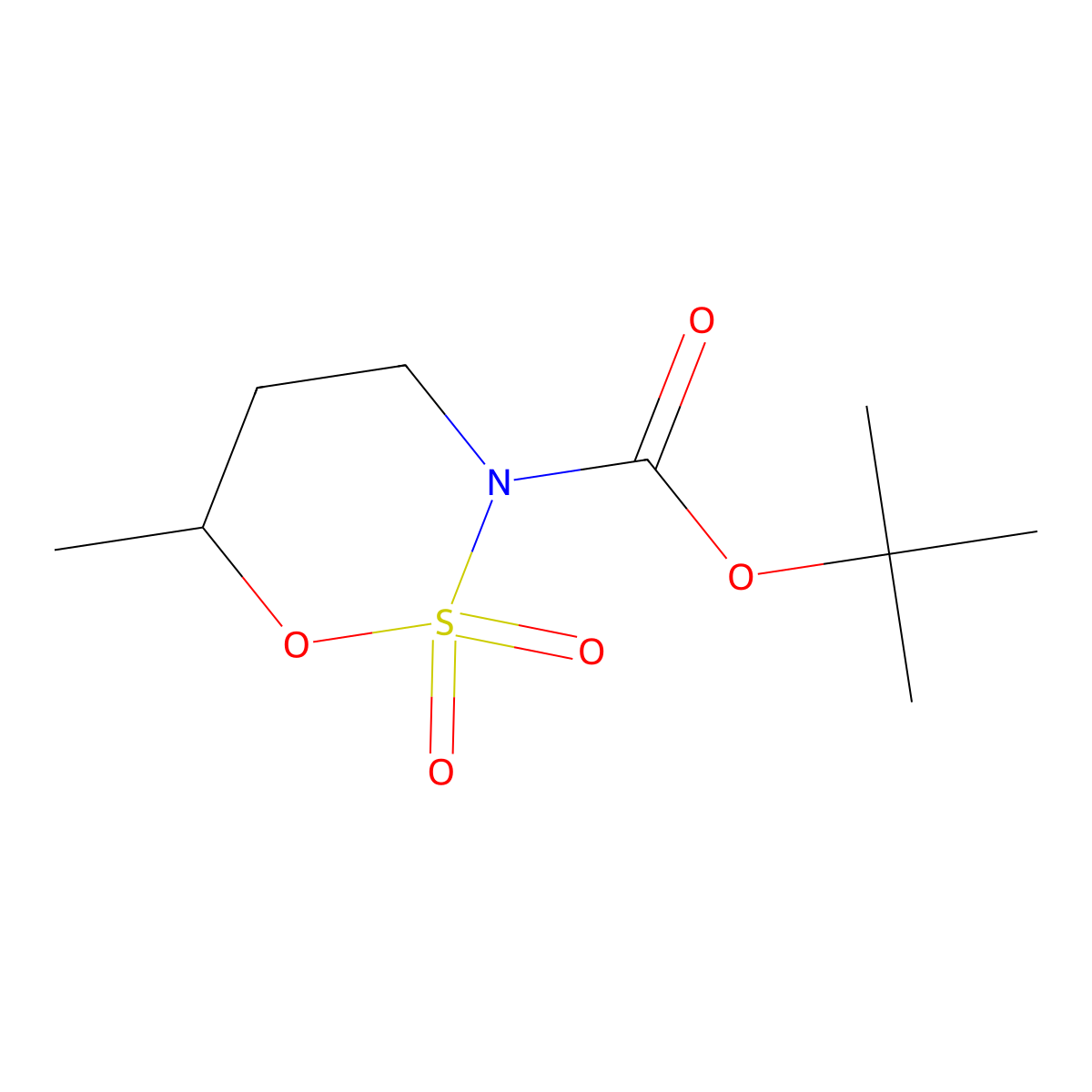 Tert-butyl 6-methyl-2,2-dioxo-1,2lambda6,3-oxathiazinane-3-carboxylate molecular structure, CAS 1311368-91-8