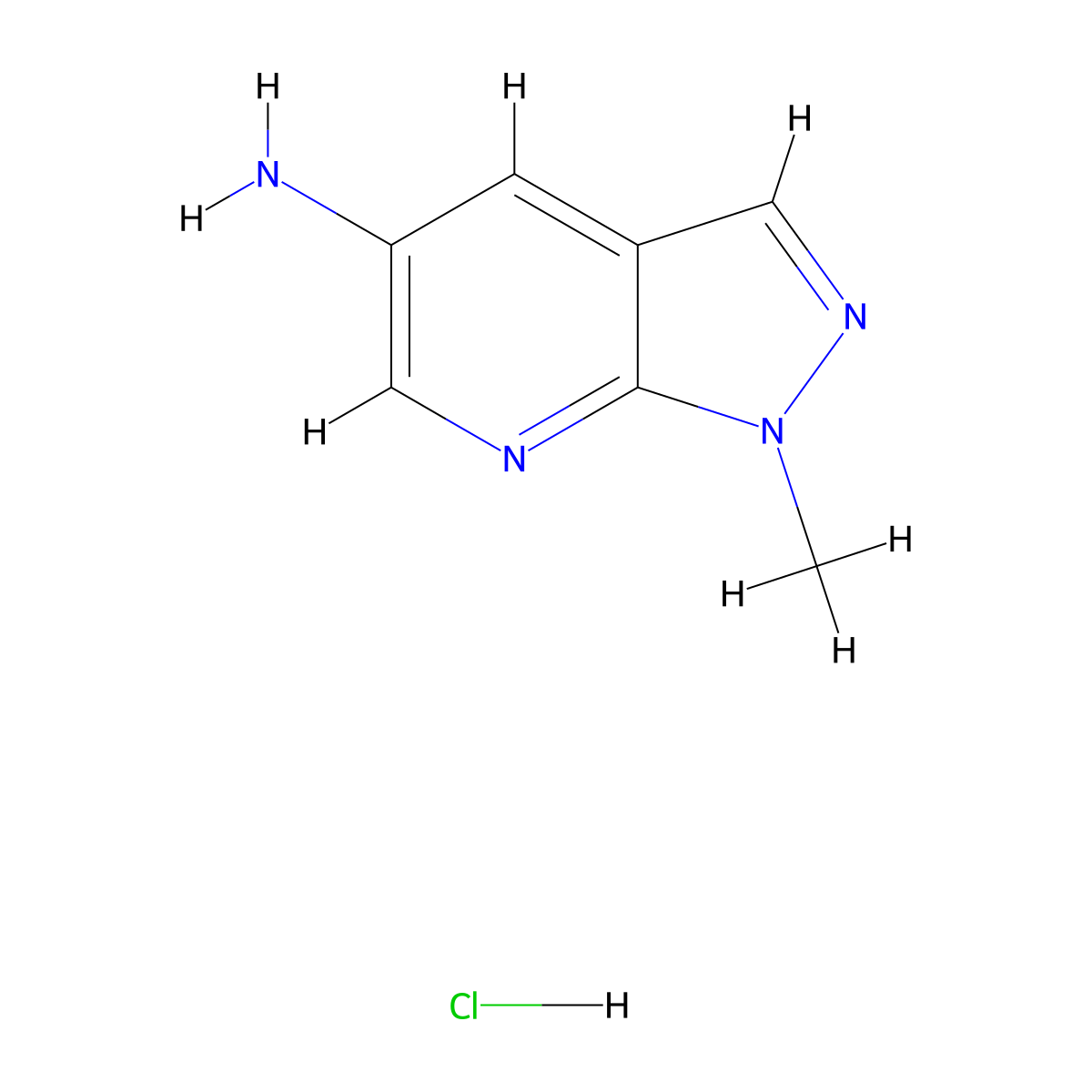 1-Methyl-1H-pyrazolo[3,4-b]pyridin-5-amine hydrochloride molecular structure, CAS 1311369-44-4