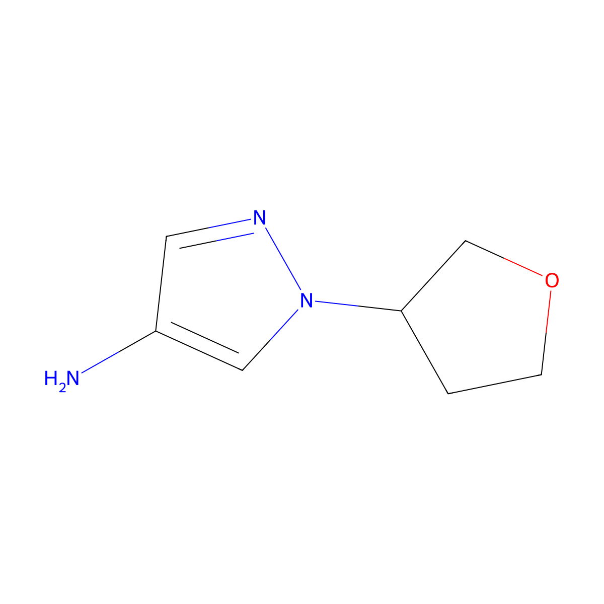 1-(oxolan-3-yl)-1H-pyrazol-4-amine molecular structure, CAS 1311369-72-8