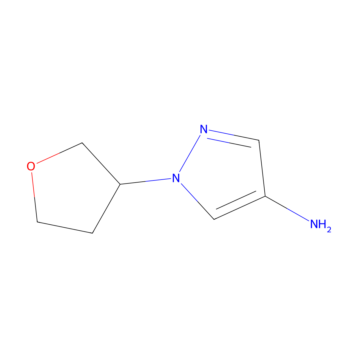 1-(oxolan-3-yl)-1H-pyrazol-4-amine molecular structure, CAS 1311369-72-8