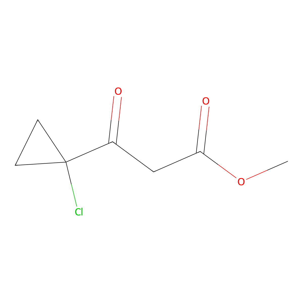 Methyl 3-(1-chlorocyclopropyl)-3-oxopropanoate molecular structure, CAS 1311370-61-2