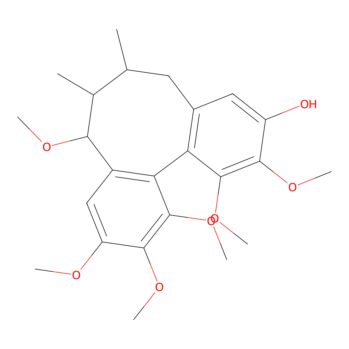 3,4,11,14,15,16-Hexamethoxy-9,10-dimethyltricyclo[10.4.0.02,7]hexadeca-1(16),2,4,6,12,14-hexaen-5-ol molecular structure, CAS 1311376-52-9