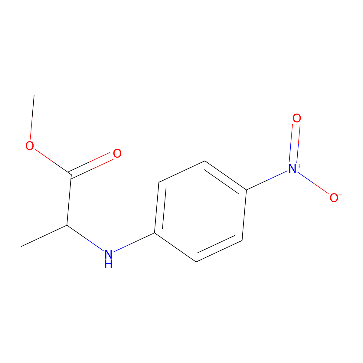 Methyl 2-[(4-nitrophenyl)amino]propanoate molecular structure, CAS 1311383-63-7