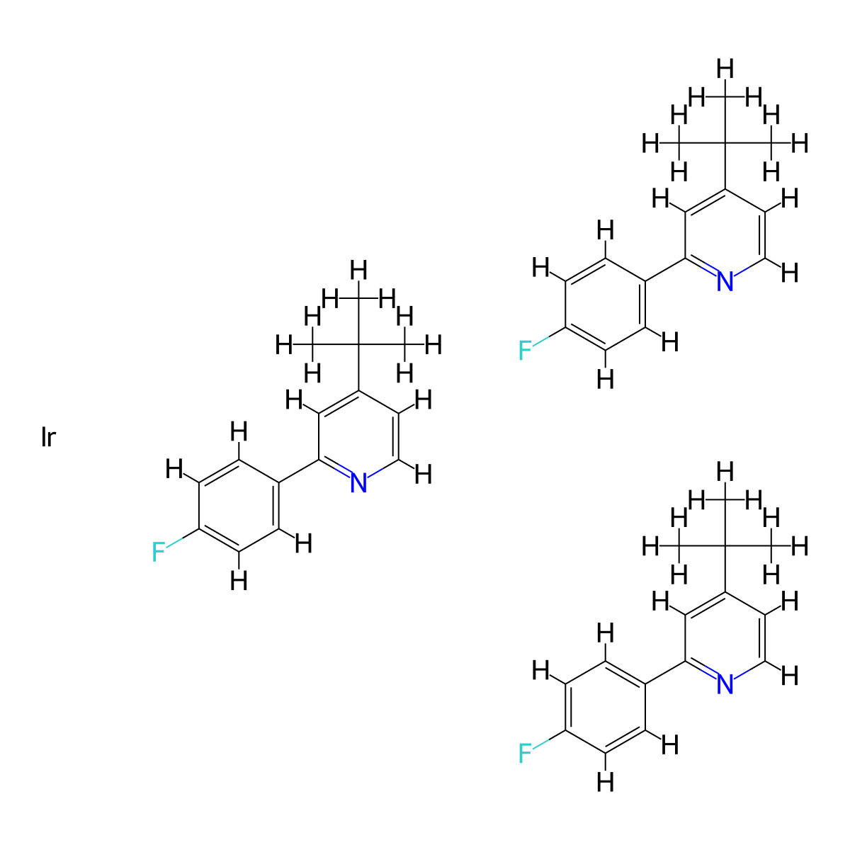Ir[p-F(t-Bu)-ppy]3 , Ir[p-F(t-Bu)-ppy]3 molecular structure, CAS 1311386-93-2