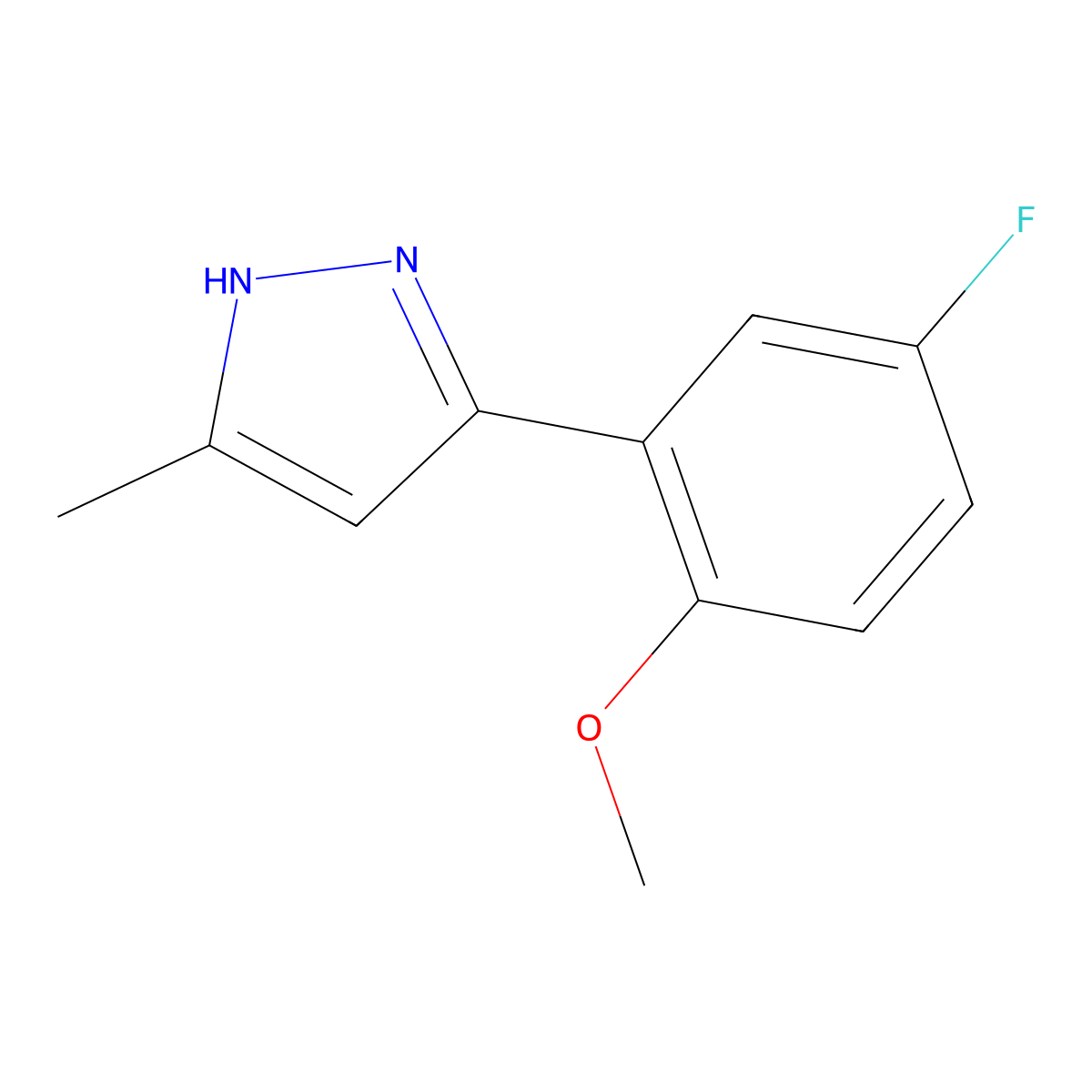 3-(5-Fluoro-2-methoxyphenyl)-5-methyl-1H-pyrazole molecular structure, CAS 1311390-06-3