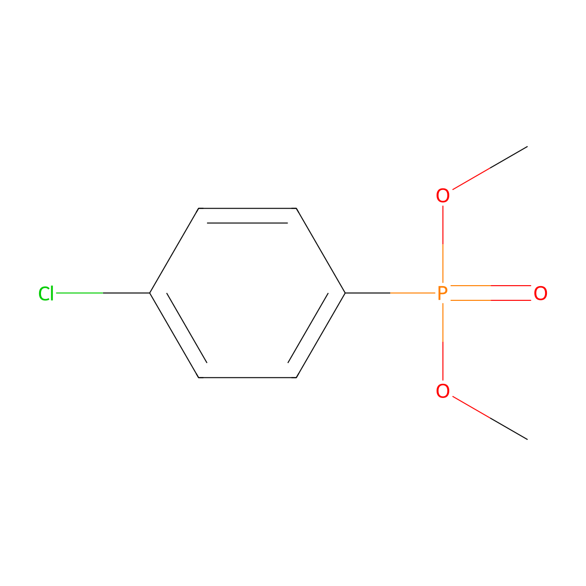 Dimethyl (4-chlorophenyl)phosphonate molecular structure, CAS 13114-07-3