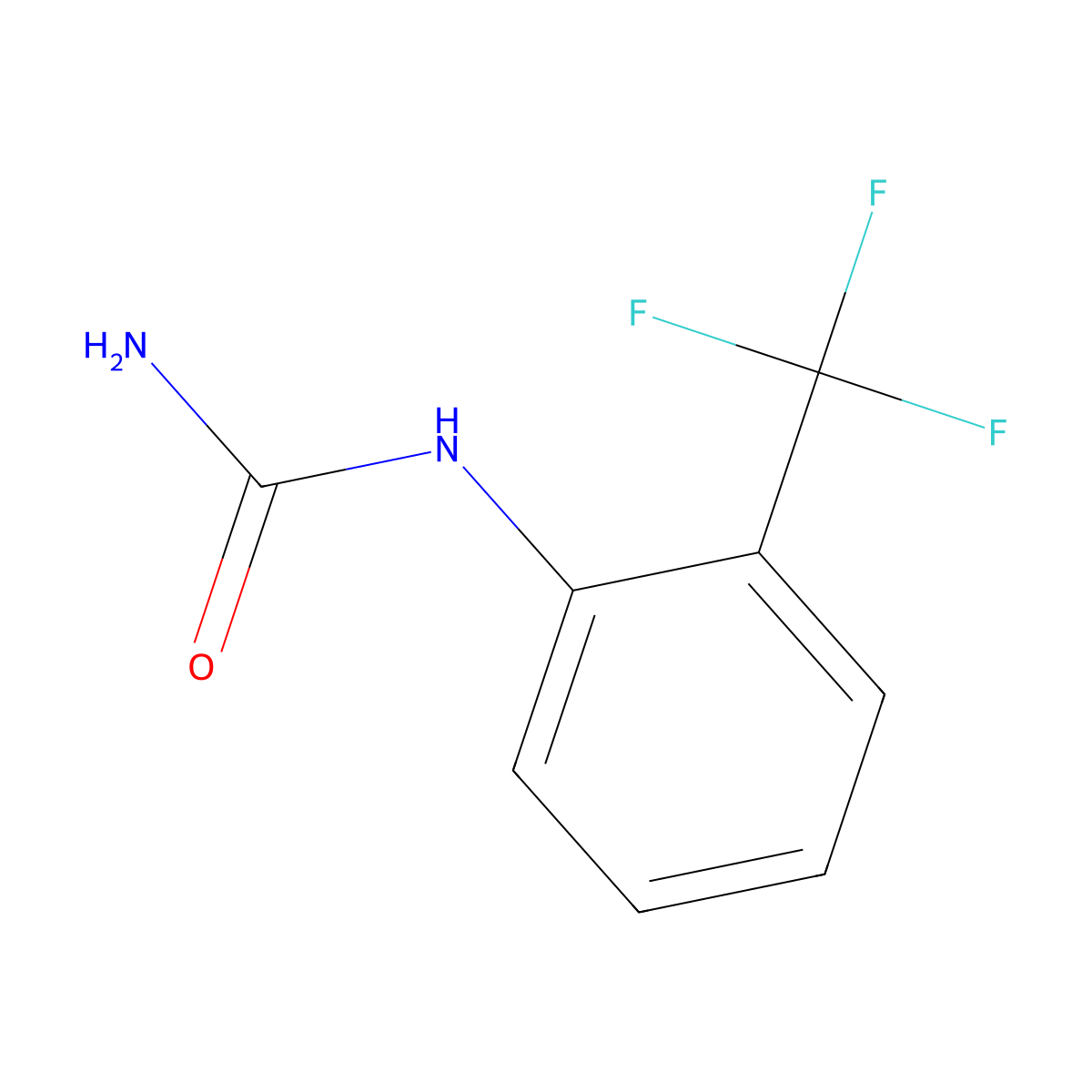 N-[2-(trifluoromethyl)phenyl]urea molecular structure, CAS 13114-85-7