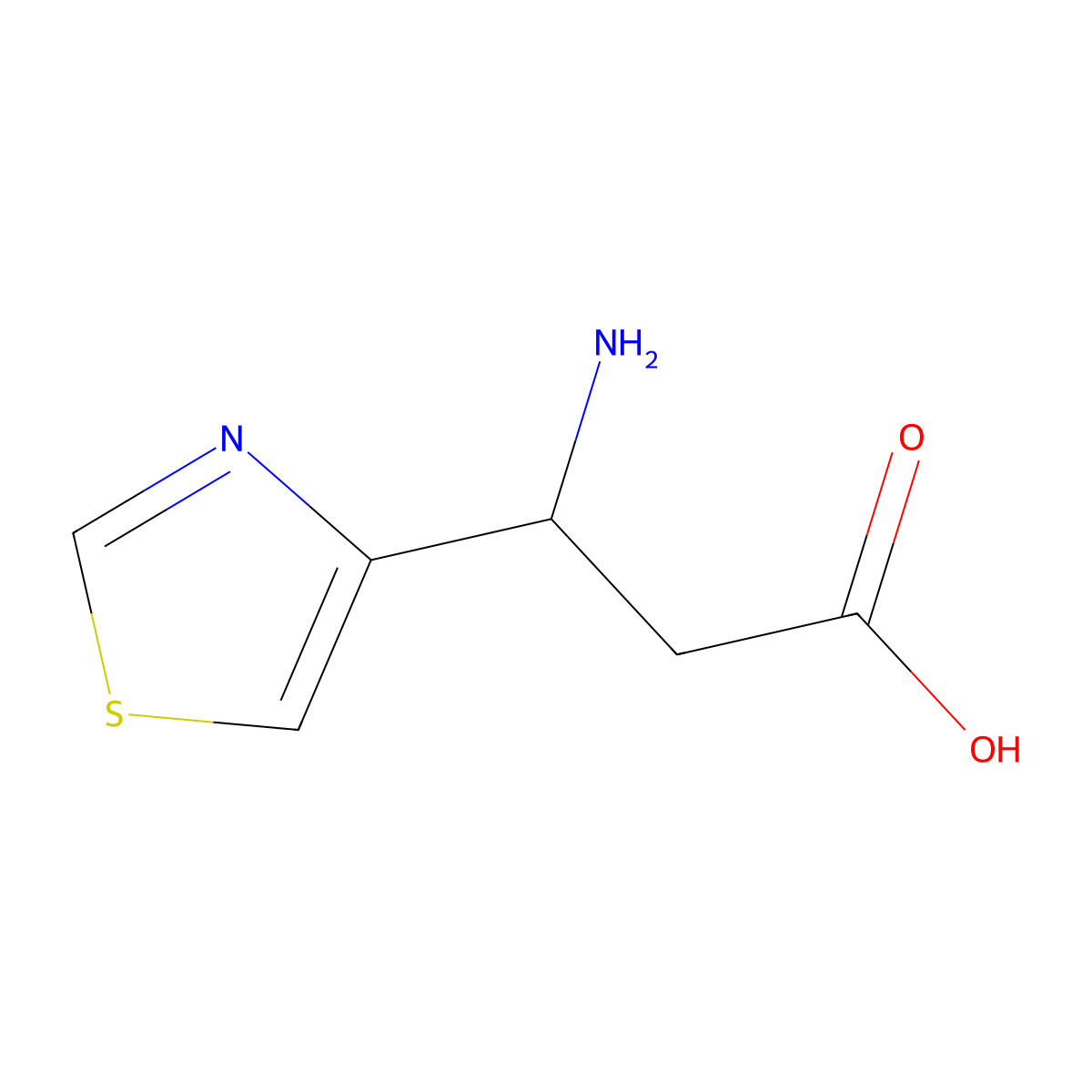 3-Amino-3-(1,3-thiazol-4-yl)propanoic acid molecular structure, CAS 1311403-32-3