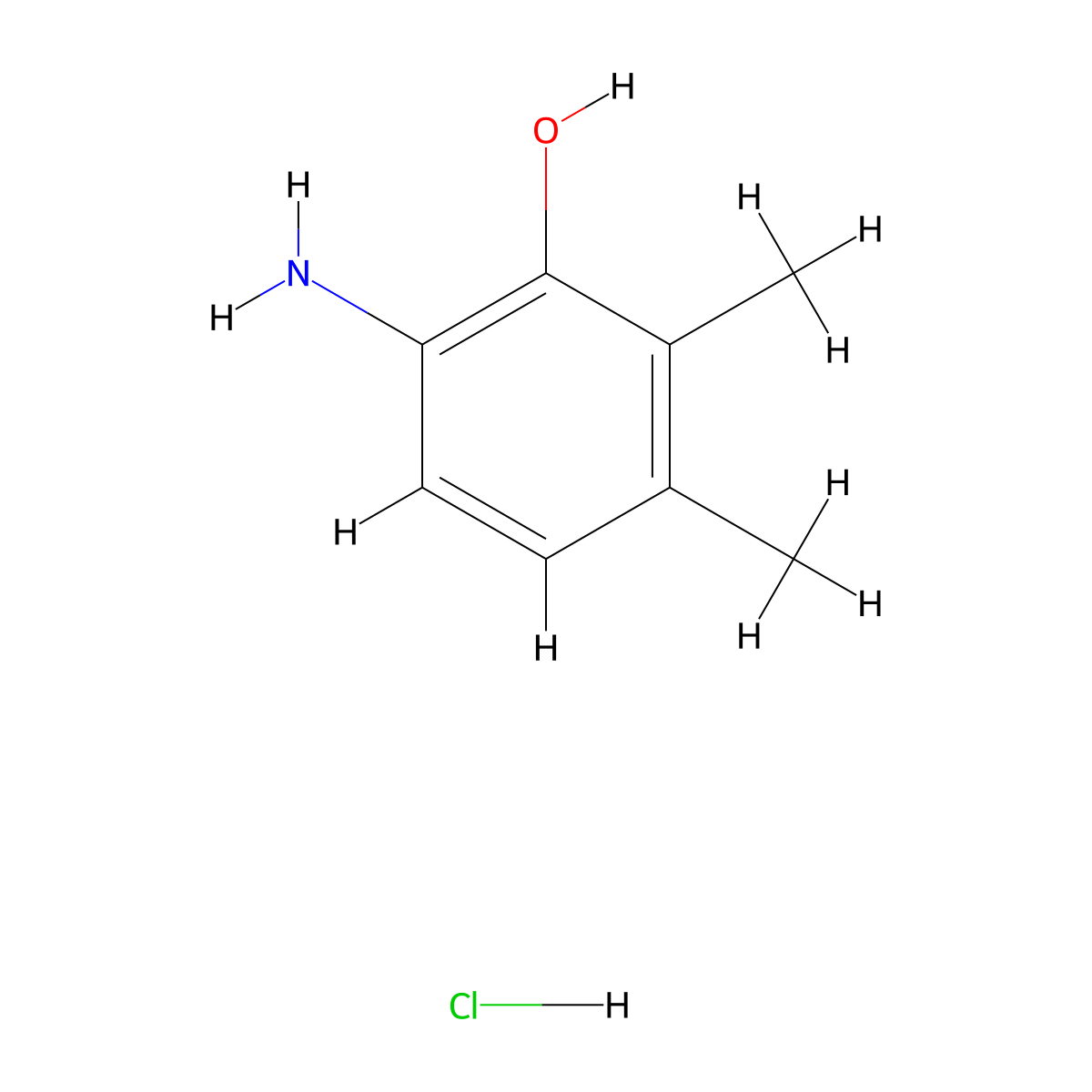 6-Amino-2,3-dimethylphenol hydrochloride molecular structure, CAS 131142-40-0