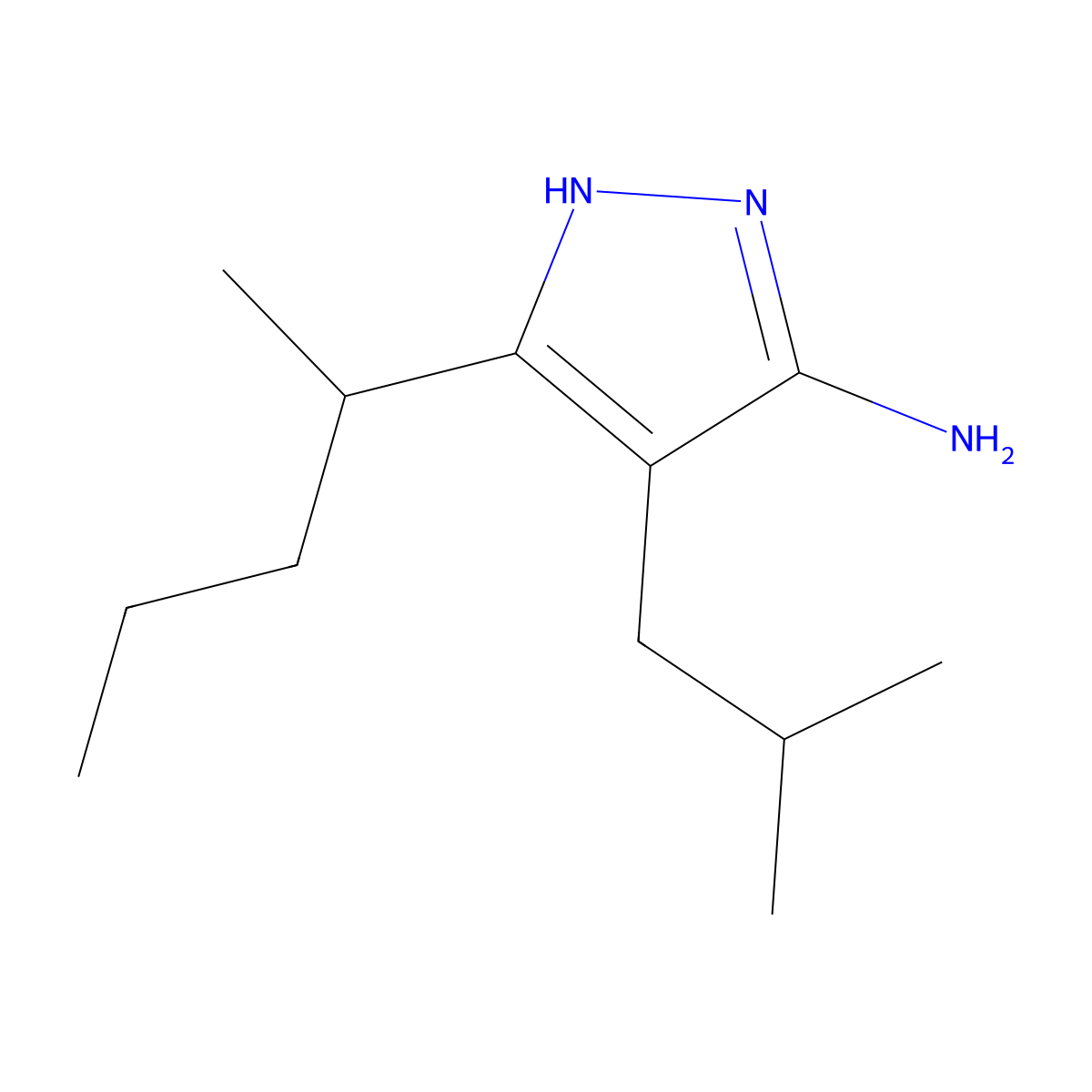 4-Isobutyl-3-(pentan-2-yl)-1h-pyrazol-5-amine molecular structure, CAS 1311492-27-9