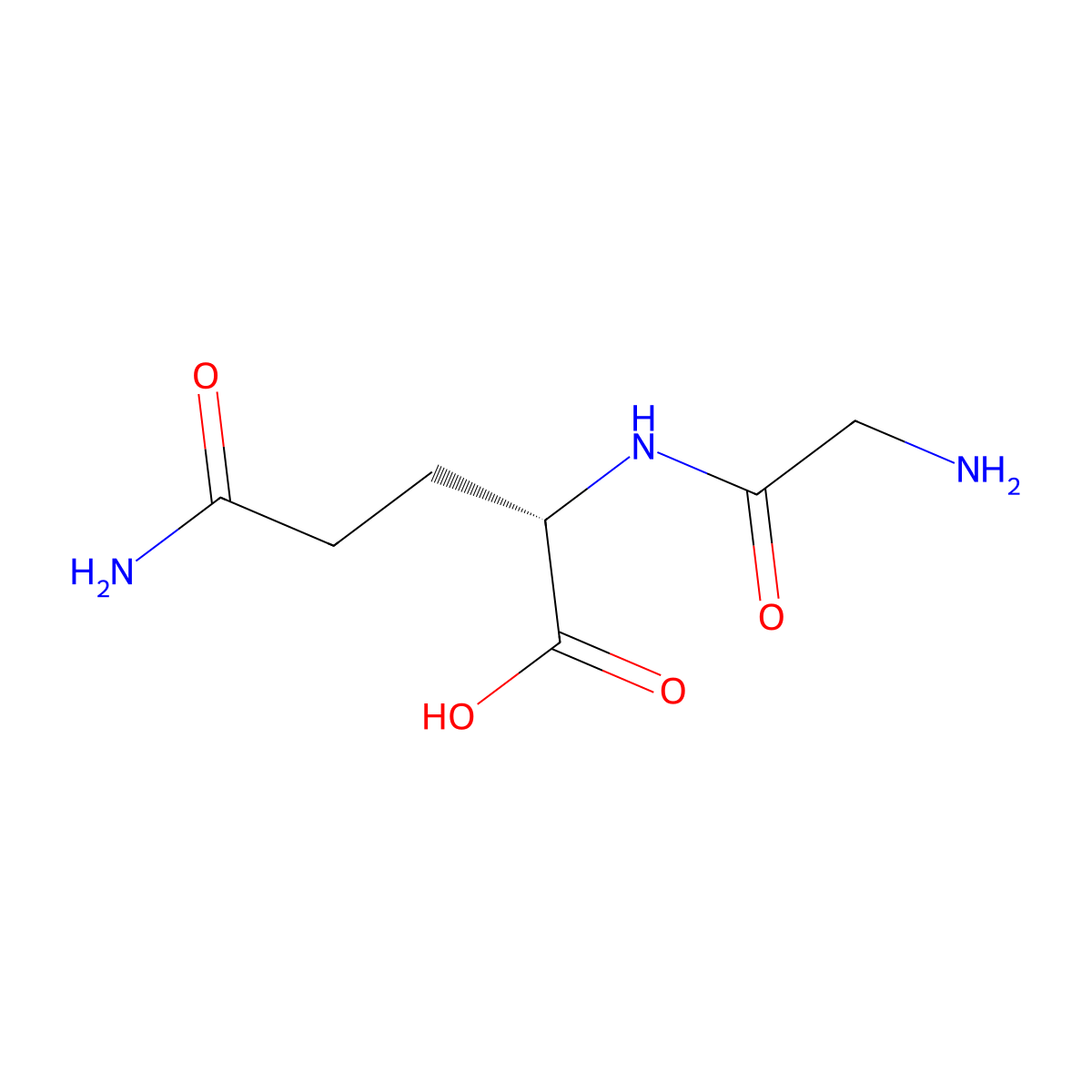 Glycyl-L-glutamine molecular structure, CAS 13115-71-4
