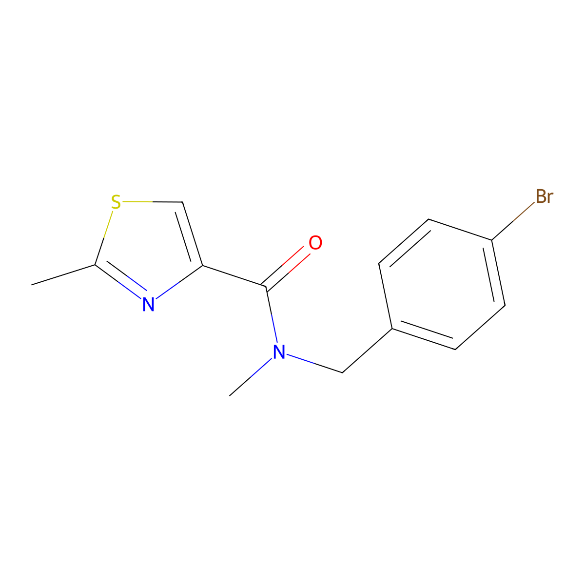 n-(4-Bromobenzyl)-n,2-dimethylthiazole-4-carboxamide molecular structure, CAS 1311505-93-7