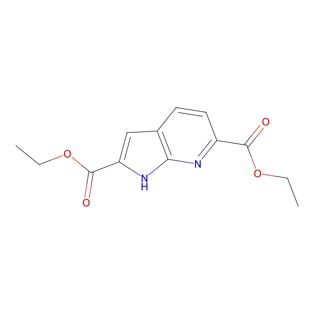 Diethyl 1H-pyrrolo[2,3-B]pyridine-2,6-dicarboxylate molecular structure, CAS 1311569-08-0