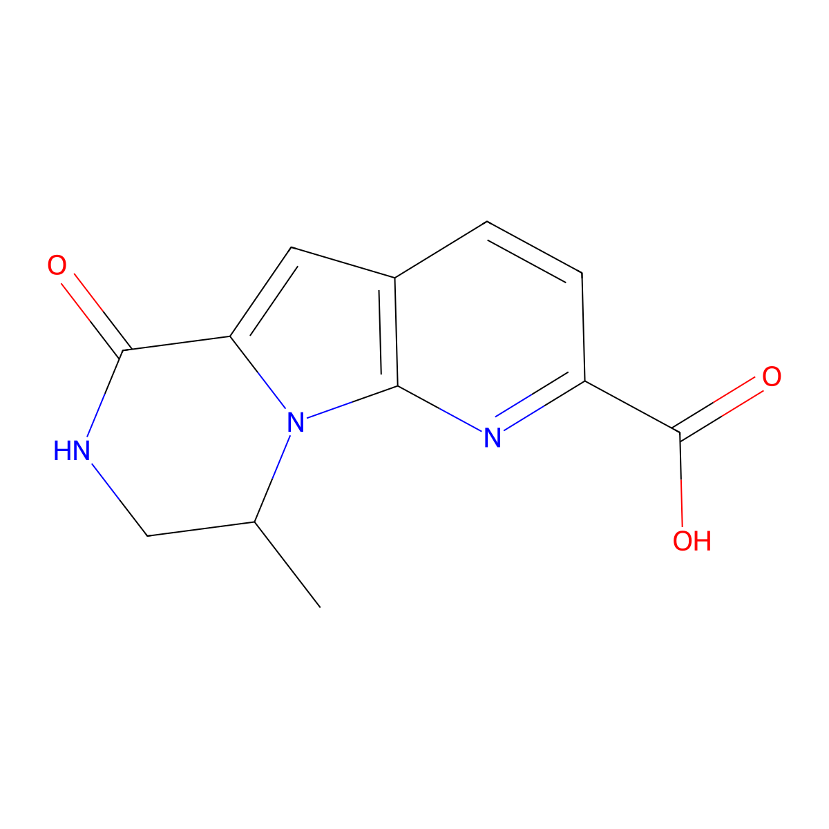 (R)-9-methyl-6-oxo-6,7,8,9-tetrahydropyrido[3',2':4,5]pyrrolo[1,2-a]pyrazine-2-carboxylic acid molecular structure, CAS 1311569-30-8