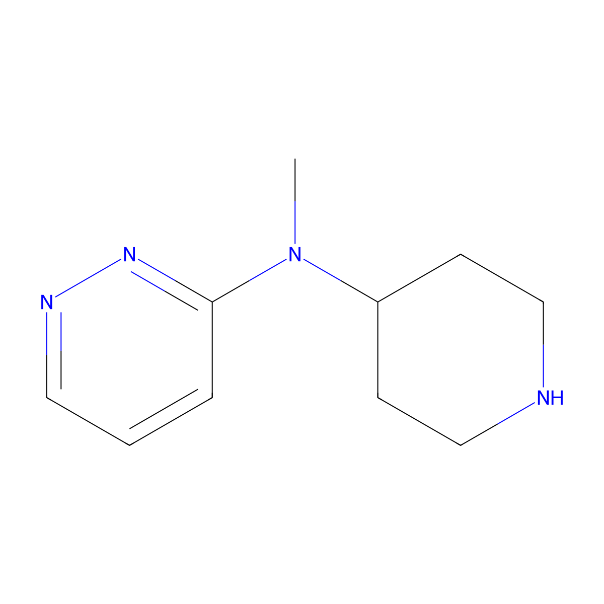 N-Methyl-N-(piperidin-4-yl)pyridazin-3-amine molecular structure, CAS 1311569-52-4