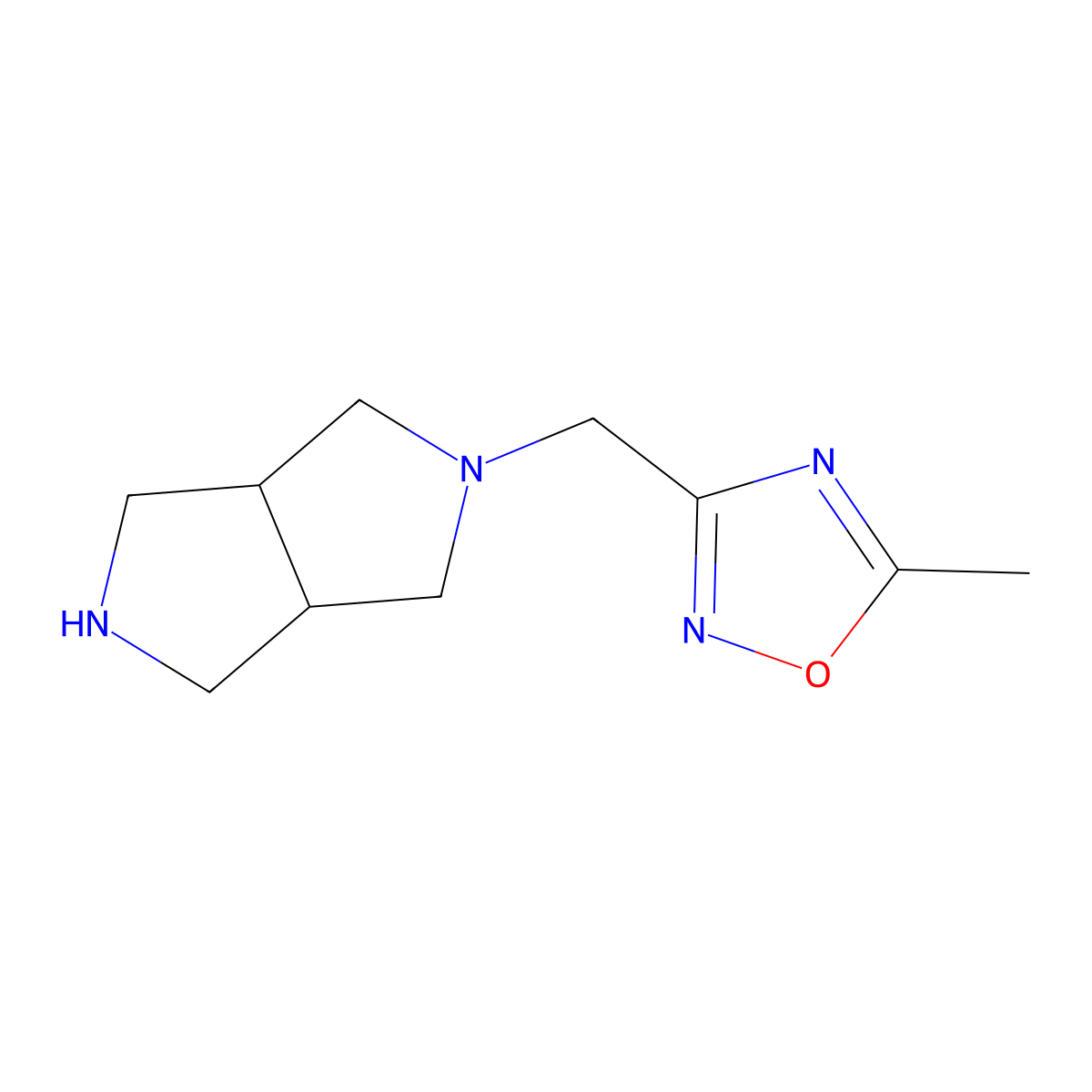 5-Methyl-3-{octahydropyrrolo[3,4-c]pyrrol-2-ylmethyl}-1,2,4-oxadiazole molecular structure, CAS 1311569-59-1