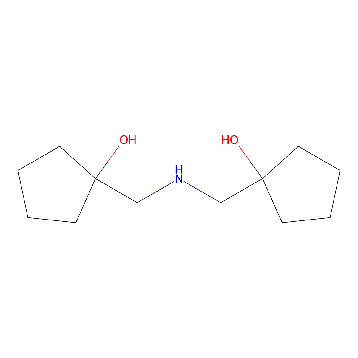 1-({[(1-Hydroxycyclopentyl)methyl]amino}methyl)cyclopentan-1-ol molecular structure, CAS 1311569-65-9