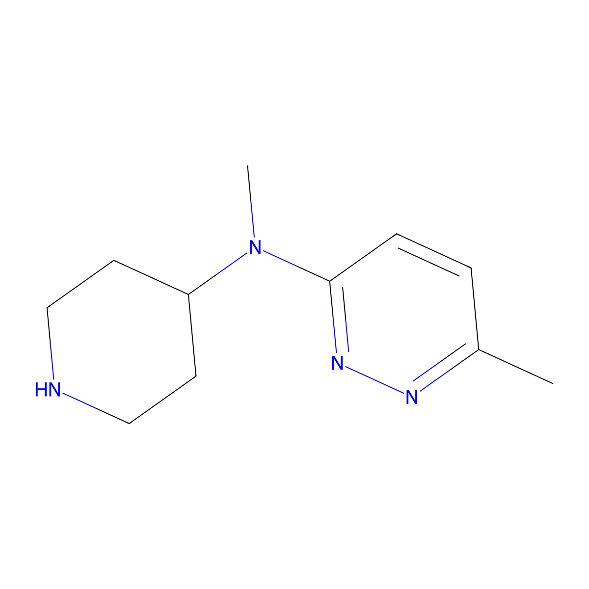 N,6-Dimethyl-N-(piperidin-4-yl)pyridazin-3-amine molecular structure, CAS 1311569-72-8