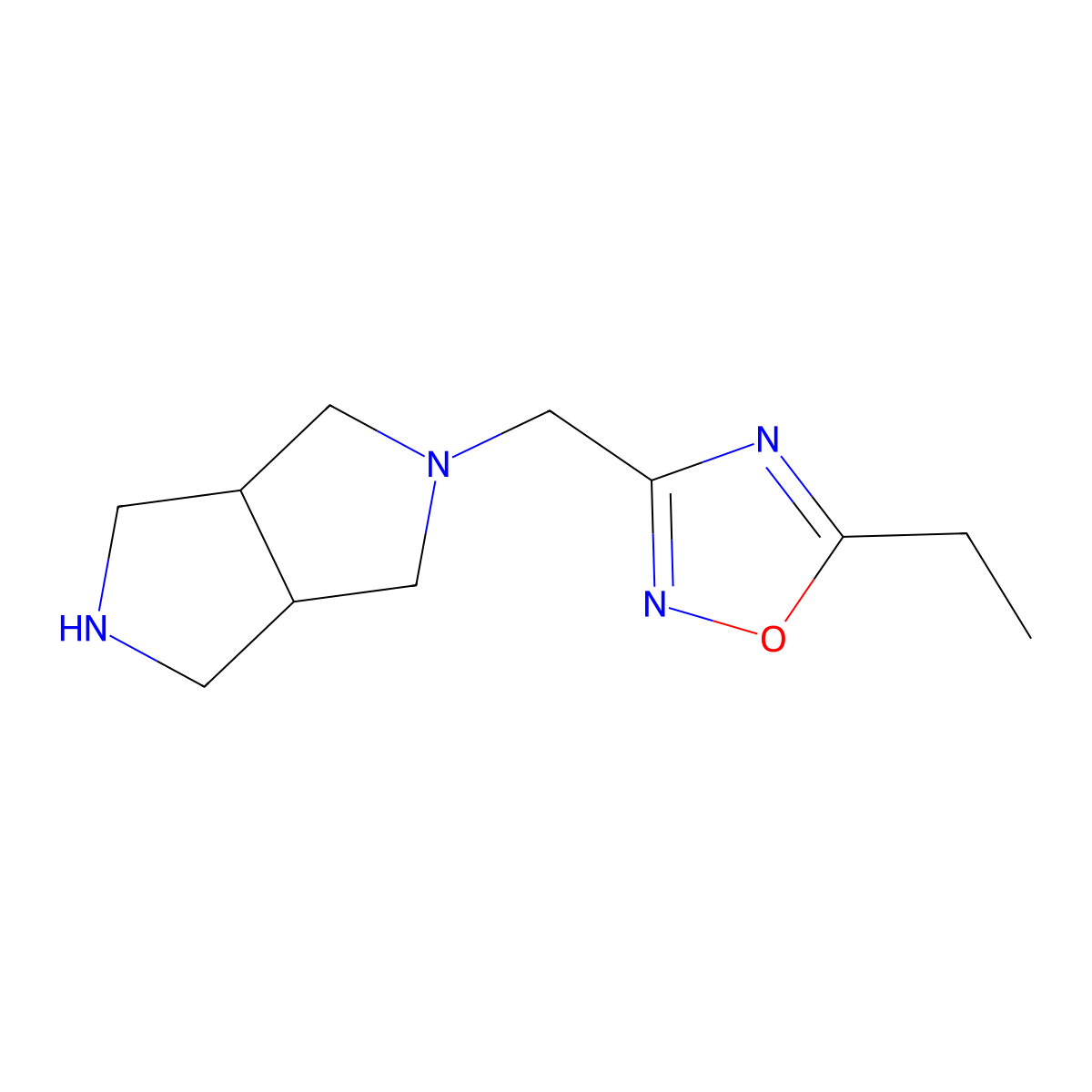 5-Ethyl-3-({octahydropyrrolo[3,4-c]pyrrol-2-yl}methyl)-1,2,4-oxadiazole molecular structure, CAS 1311569-75-1