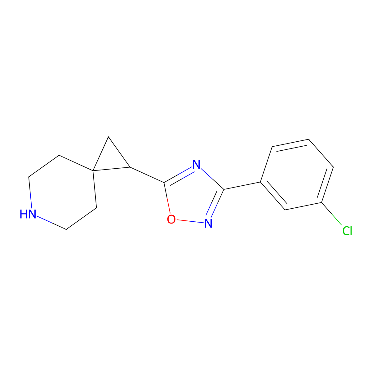 1-[3-(3-Chlorophenyl)-1,2,4-oxadiazol-5-yl]-6-azaspiro[2.5]octane molecular structure, CAS 1311569-76-2