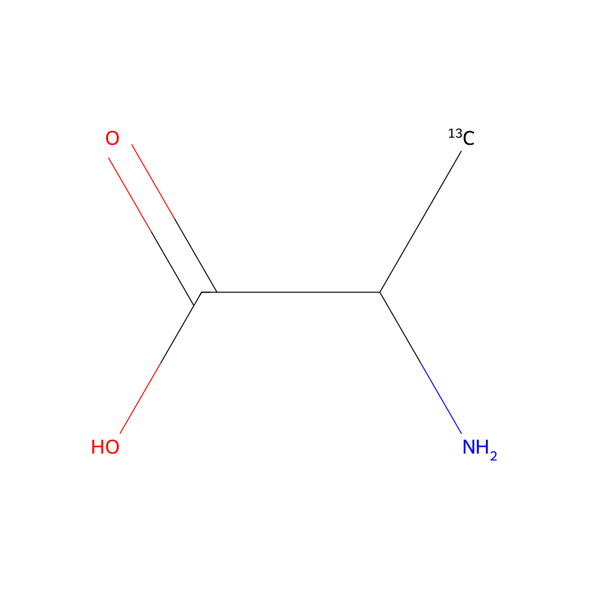 DL-Alanine-3-13C molecular structure, CAS 131157-42-1