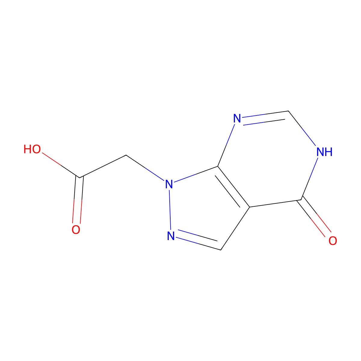 2-(4-oxo-1H,4H,5H-pyrazolo(3,4-d)pyrimidin-1-yl)acetic acid molecular structure, CAS 1311578-05-8