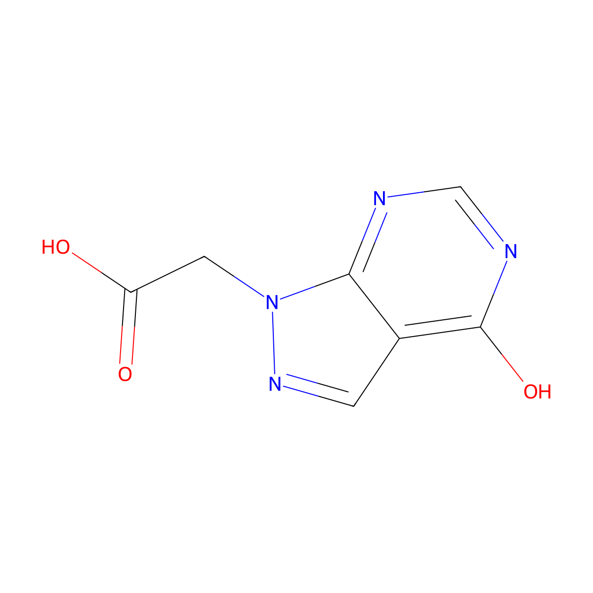 2-(4-oxo-1H,4H,5H-pyrazolo(3,4-d)pyrimidin-1-yl)acetic acid molecular structure, CAS 1311578-05-8