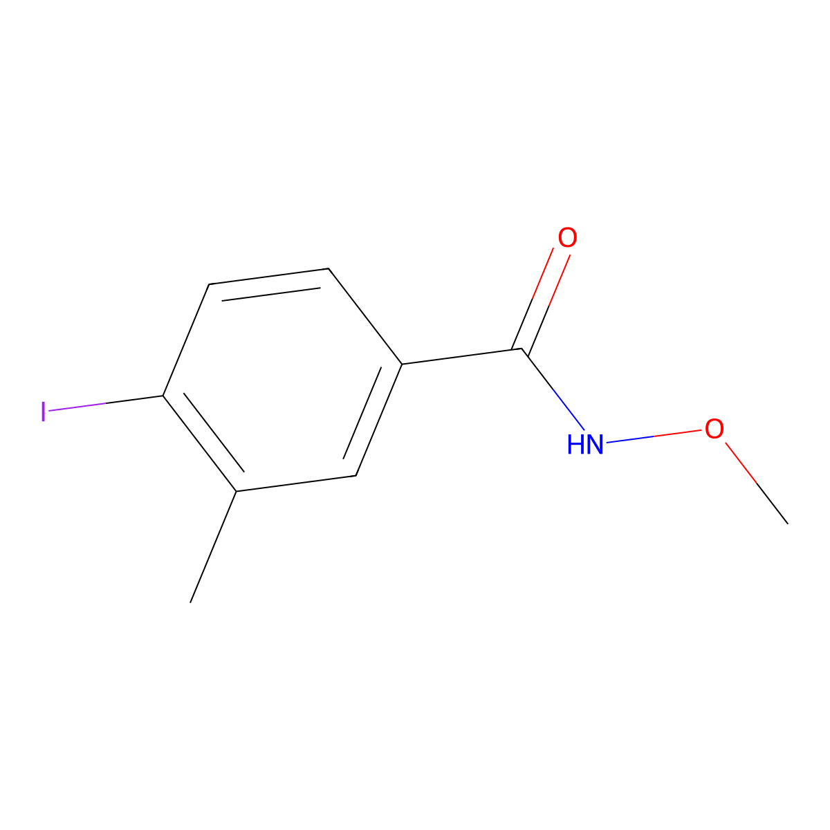 4-iodo-N-methoxy-3-methylbenzamide molecular structure, CAS 1311583-52-4