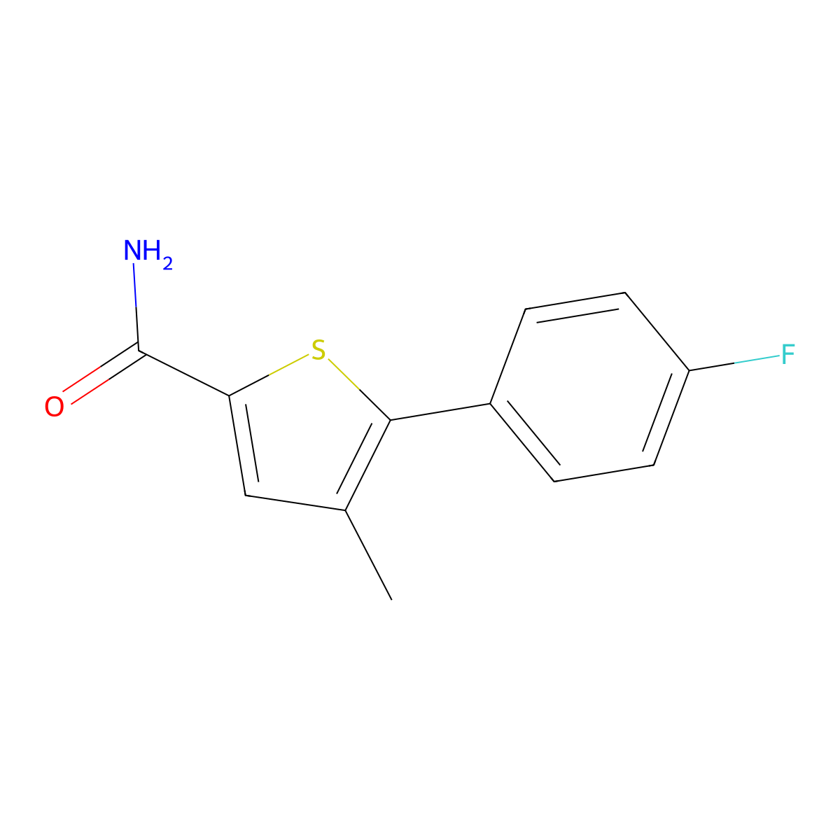 5-(4-Fluorophenyl)-4-methylthiophene-2-carboxamide molecular structure, CAS 1311587-17-3