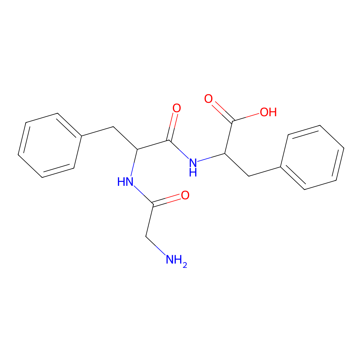 Glycyl-L-phenylalanyl-L-phenylalanine molecular structure, CAS 13116-21-7