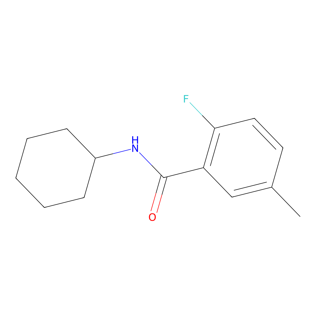 N-cyclohexyl-2-fluoro-5-methylbenzamide molecular structure, CAS 1311624-01-7