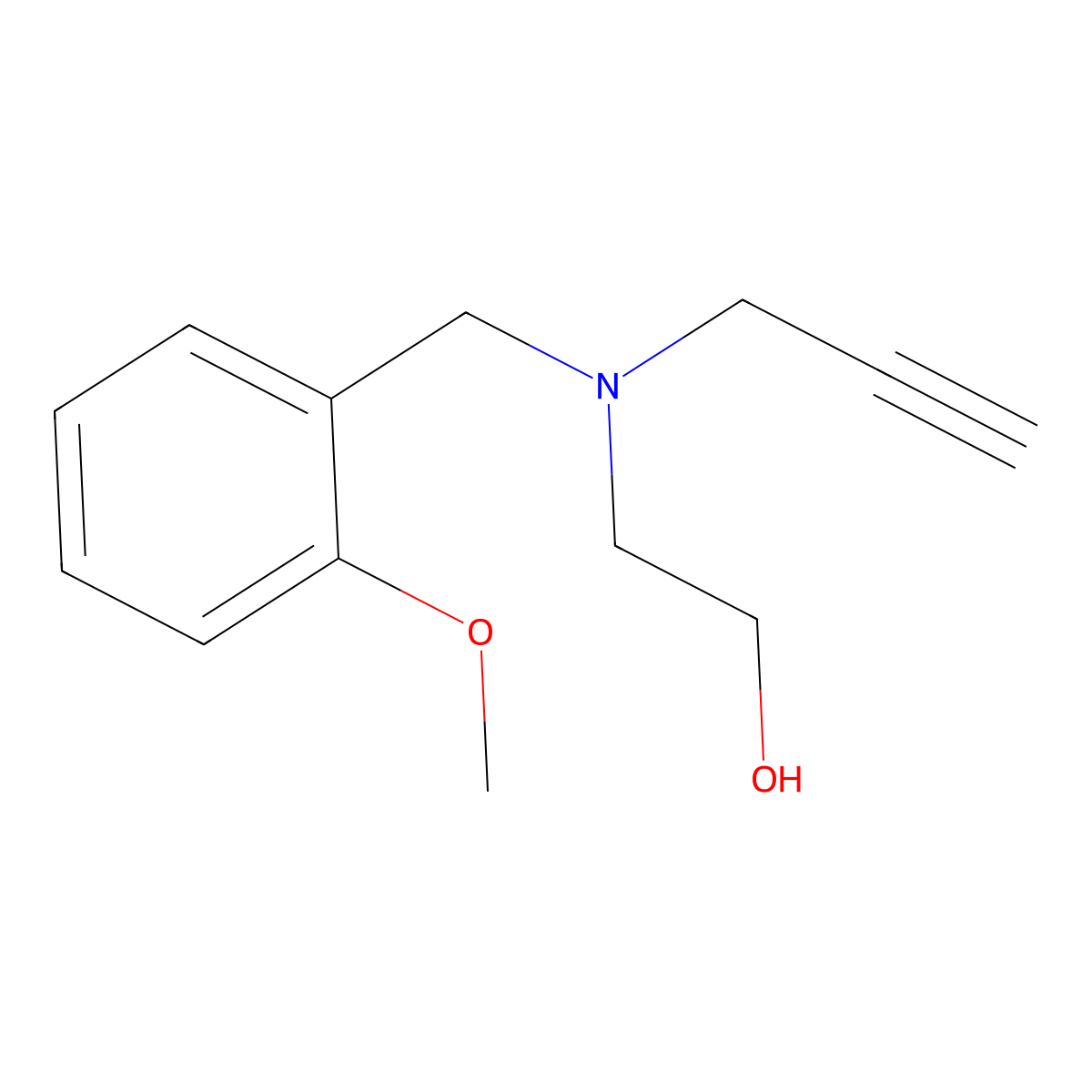 2-{[(2-Methoxyphenyl)methyl](prop-2-yn-1-yl)amino}ethan-1-ol molecular structure, CAS 1311639-80-1