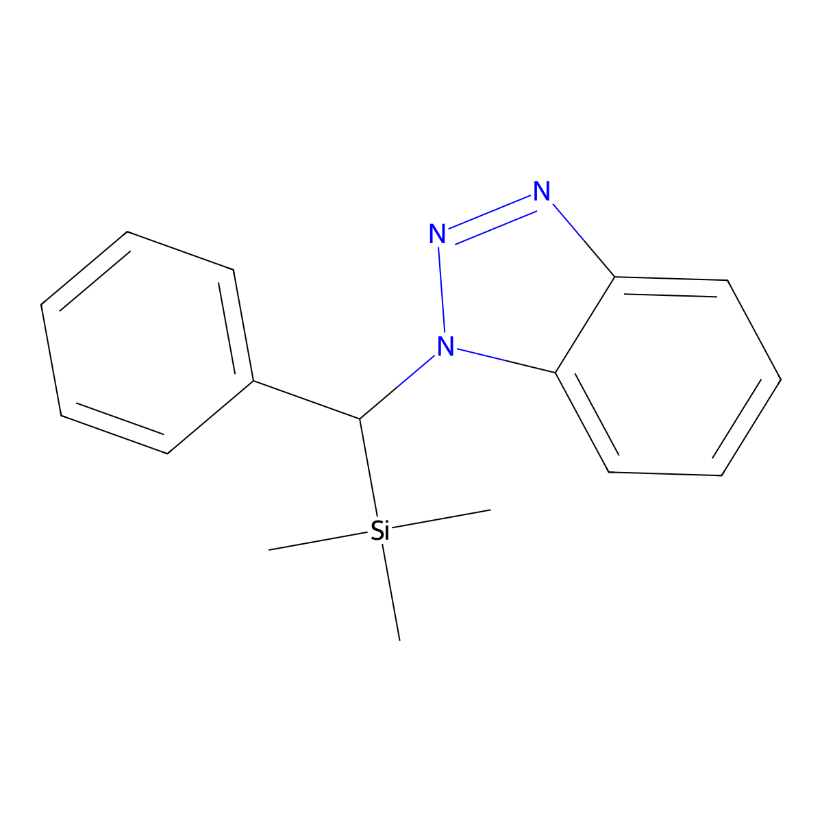 1-[Phenyl(trimethylsilyl)methyl]-1H-1,2,3-benzotriazole molecular structure, CAS 131164-33-5