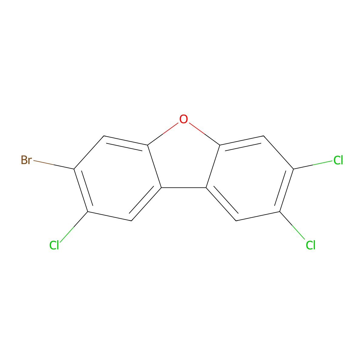 3-Bromo-2,7,8-trichlorodibenzofuran molecular structure, CAS 131166-87-5