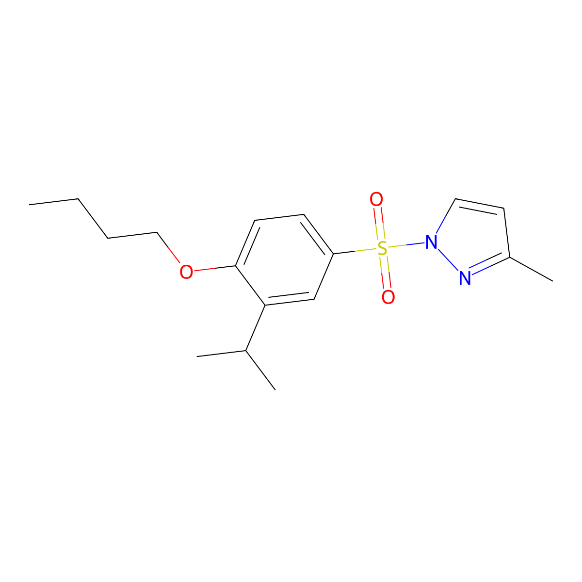 1-[(4-butoxy-3-isopropylphenyl)sulfonyl]-3-methyl-1H-pyrazole molecular structure, CAS 1311662-46-0
