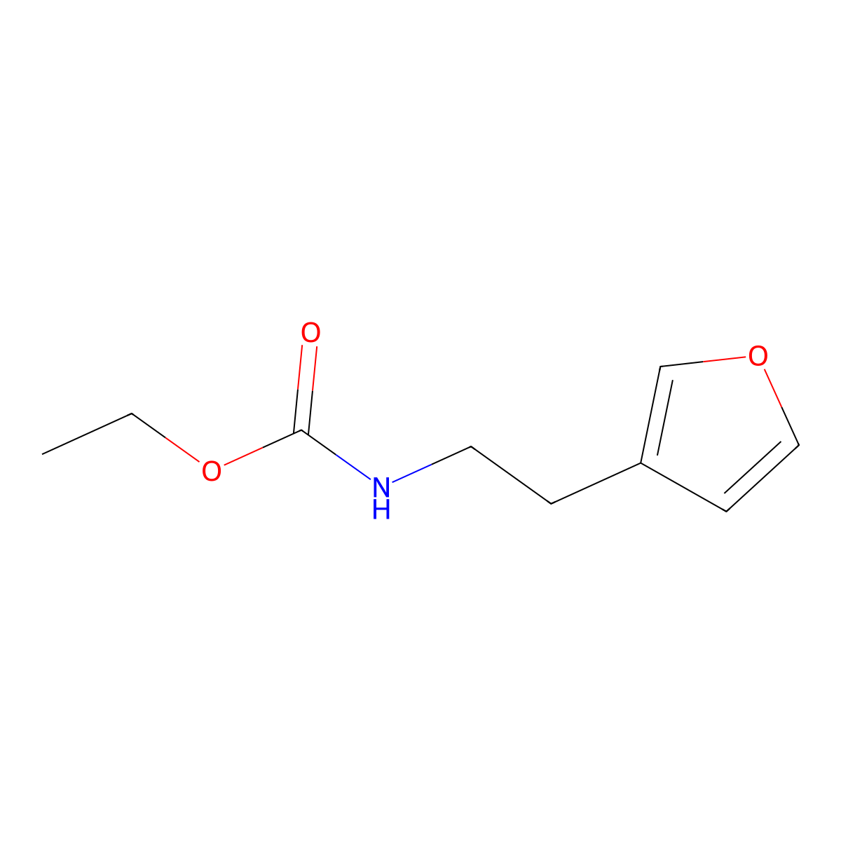Ethyl (2-(furan-3-yl)ethyl)carbamate molecular structure, CAS 131169-29-4