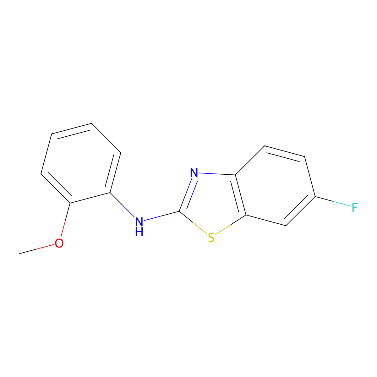 6-fluoro-N-(2-methoxyphenyl)-1,3-benzothiazol-2-amine molecular structure, CAS 131169-65-8