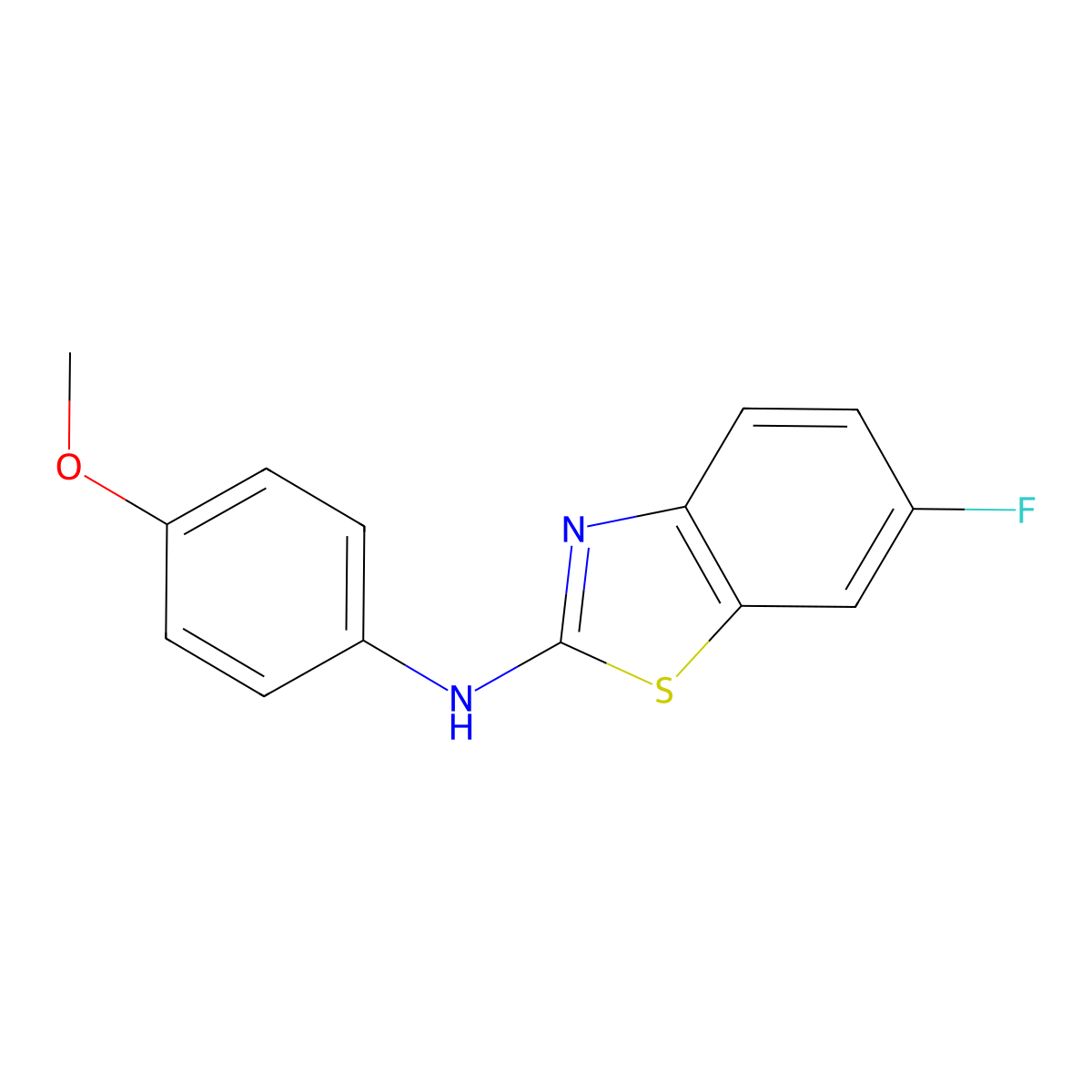 6-fluoro-N-(4-methoxyphenyl)-1,3-benzothiazol-2-amine molecular structure, CAS 131169-66-9