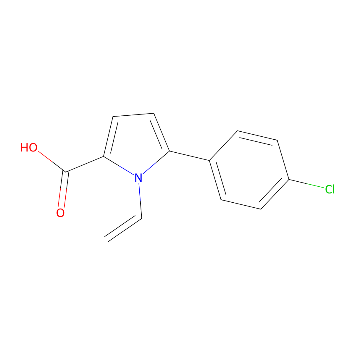 5-(4-Chlorophenyl)-1-ethenyl-1H-pyrrole-2-carboxylic acid molecular structure, CAS 131172-69-5