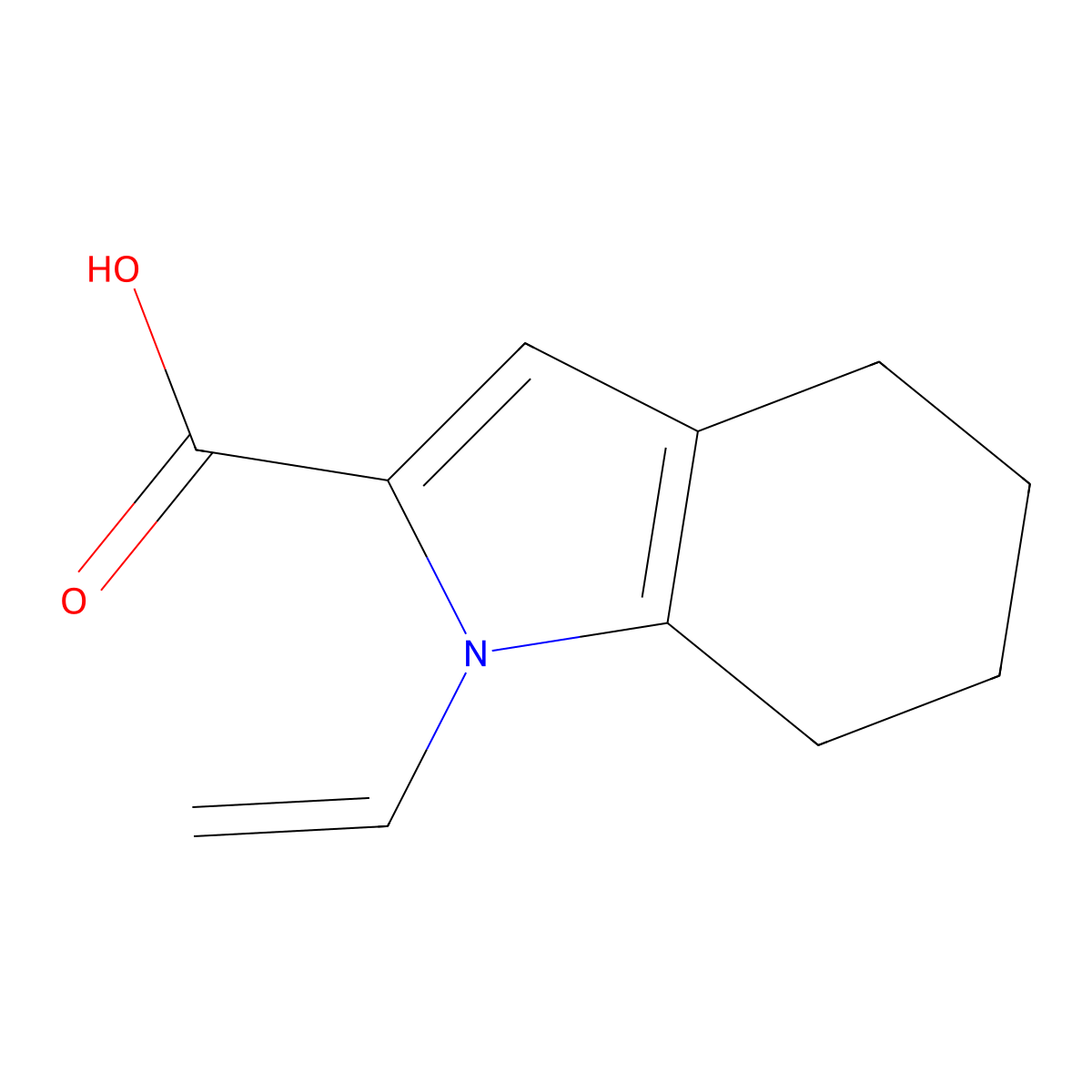 1-ethenyl-4,5,6,7-tetrahydroindole-2-carboxylic Acid molecular structure, CAS 131172-72-0