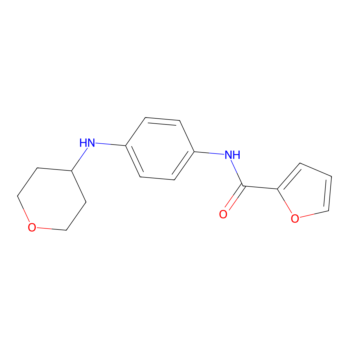 N-{4-[(oxan-4-yl)amino]phenyl}furan-2-carboxamide molecular structure, CAS 1311757-29-5